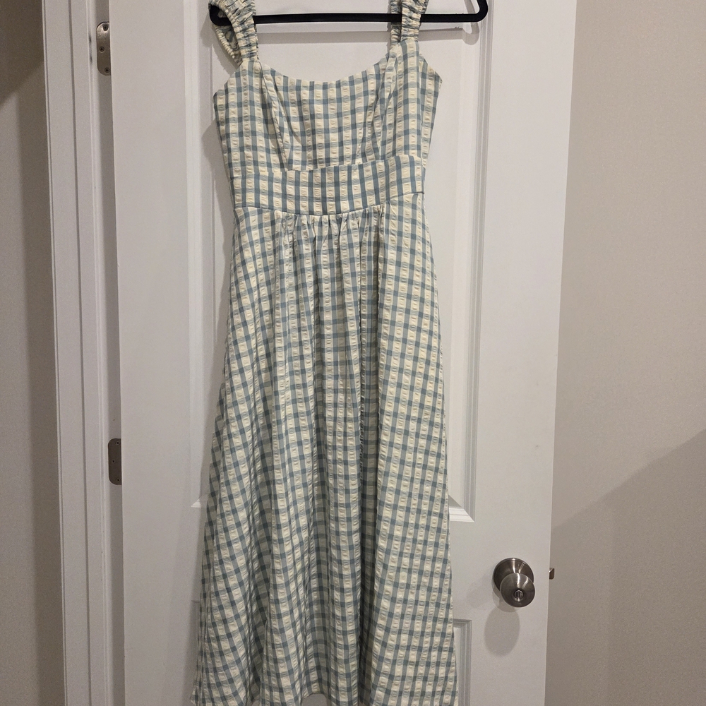 Tuckernuck Blue and White Gingham Maxi Dress